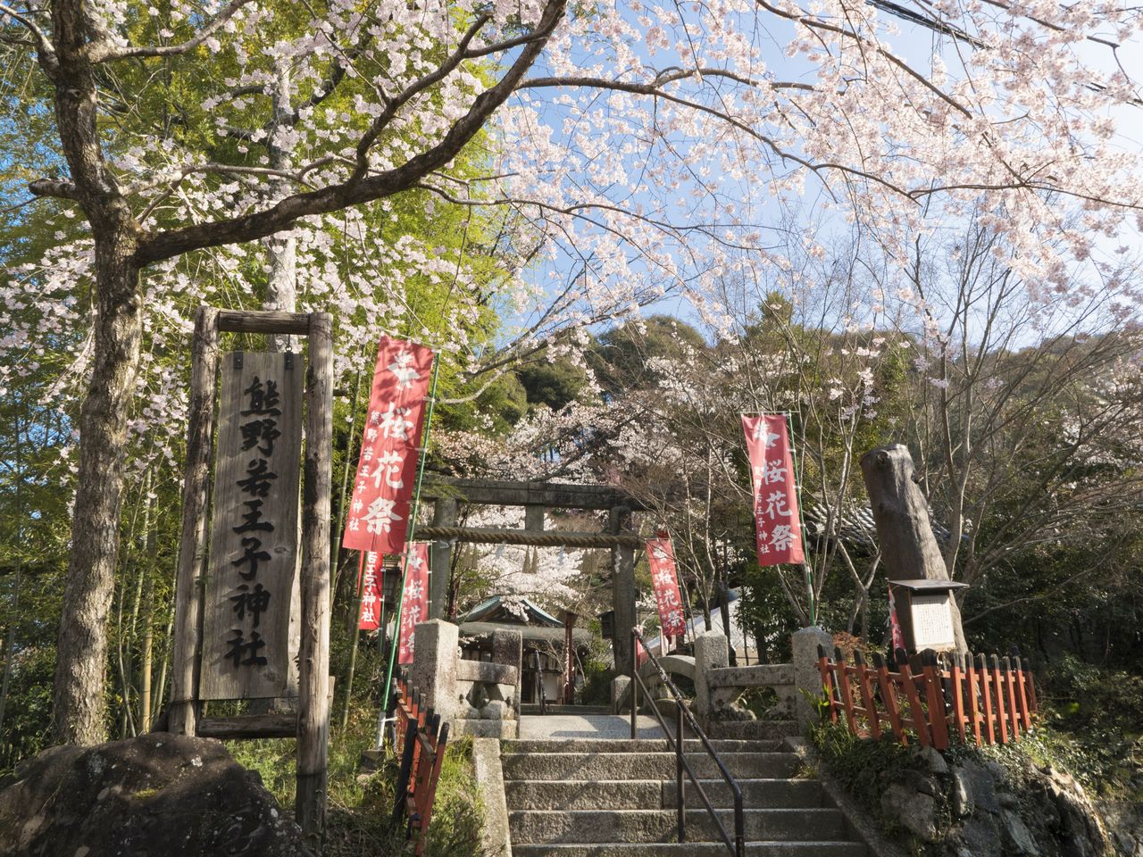 哲学の道の南側の起点近くにある熊野若王子神社