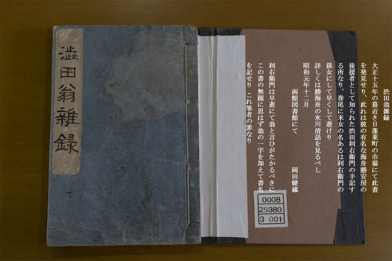 『渋田翁雑録』(函館市中央図書館蔵)