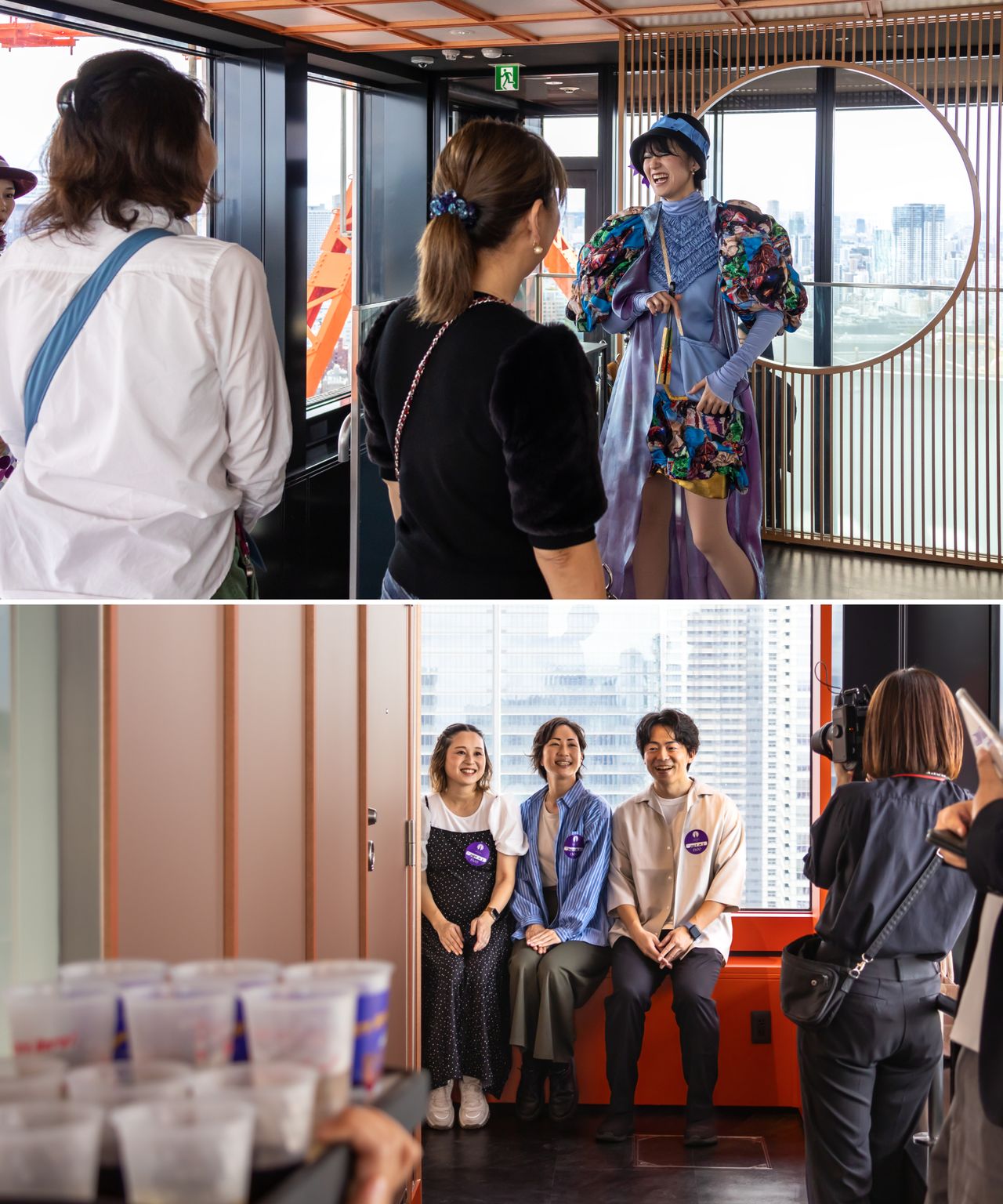 一新したエレベーターホール「紅葉館(Koh-Yo-Kan)~メイプル・クラブ~」。ウエルカムドリンクや記念撮影のサービスも