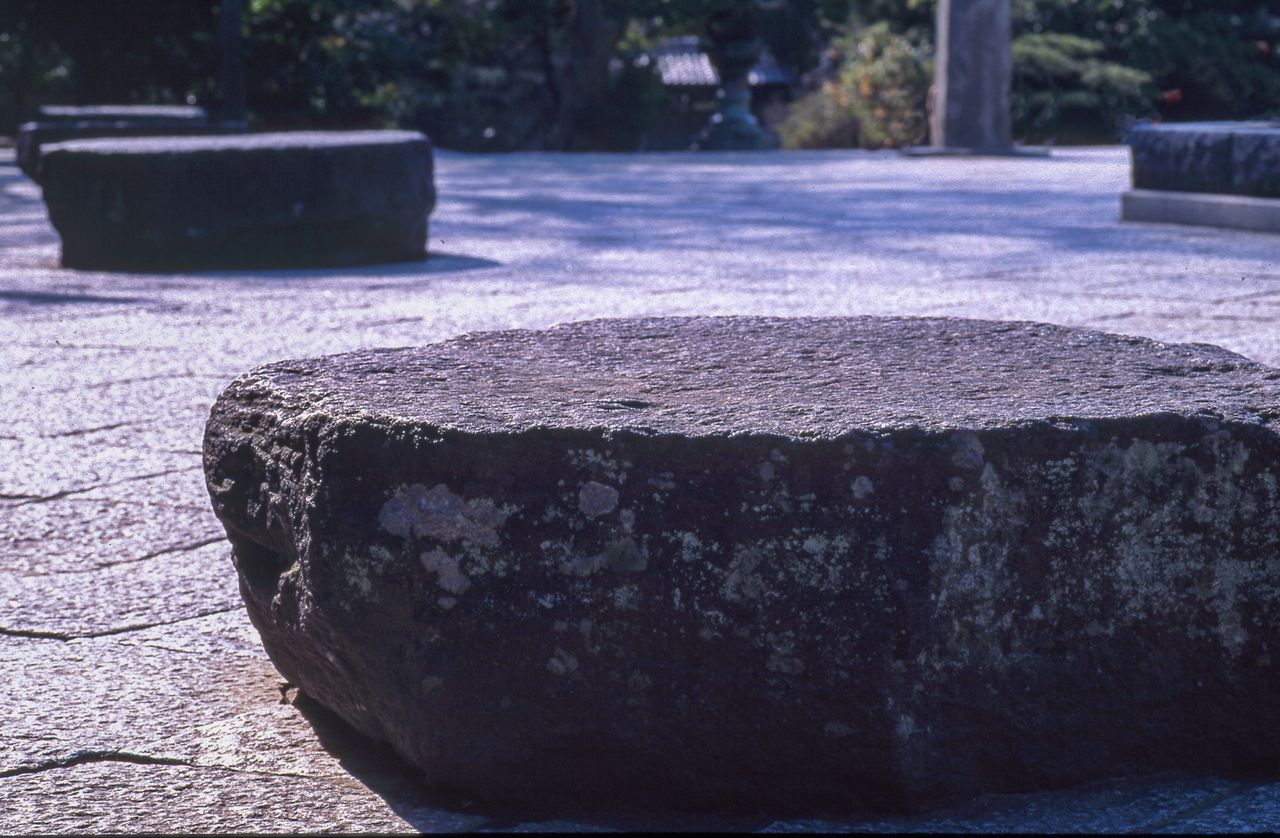 大仏殿の礎石は直径2メートルに及ぶ 写真=原田寛