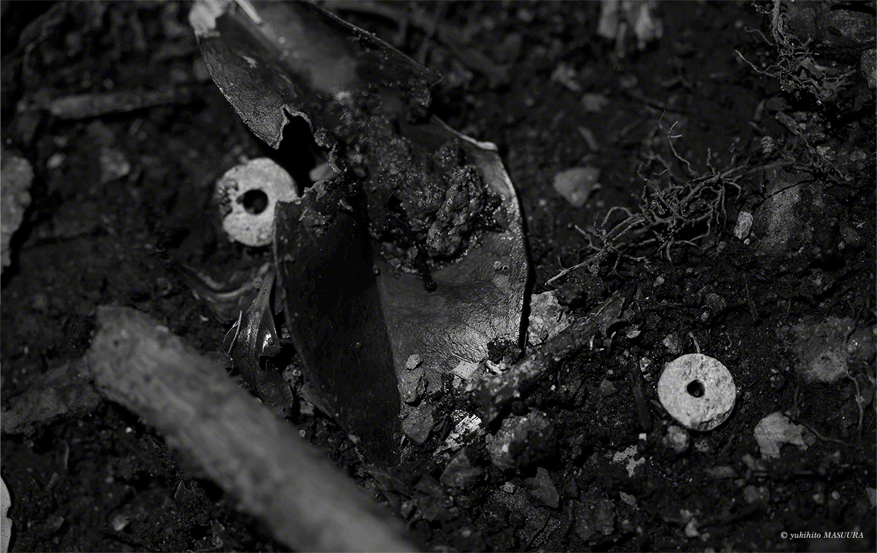 古代祭祀に使われた奉献品などが、祭場やその周辺の至る所に散らばっている