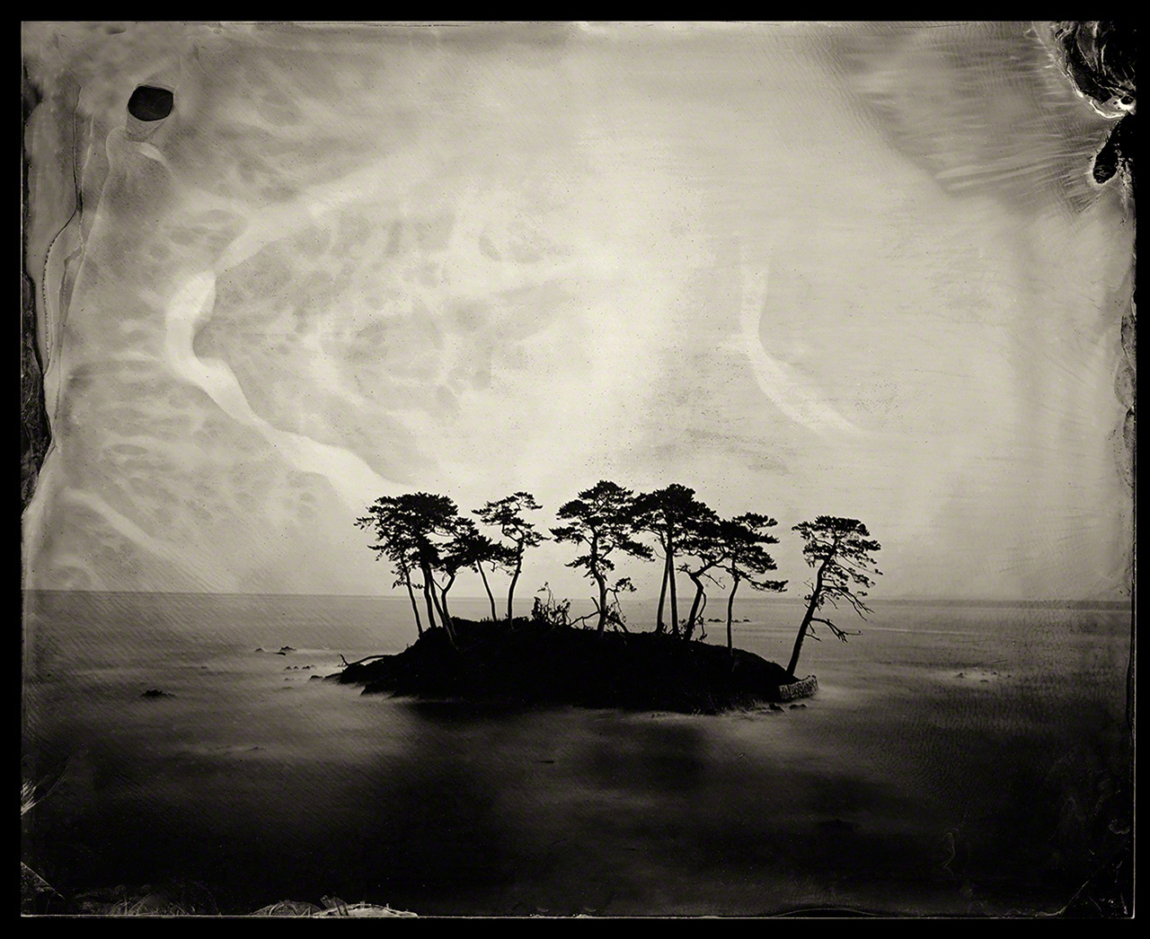 出雲地方の松林の島。出雲では、松の木は長寿と再生を象徴すると言われる