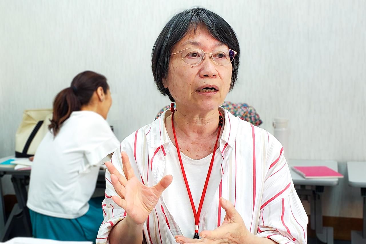 クルド日本語教室の代表、小室敬子さん(nippon.com編集部 松本創一撮影)