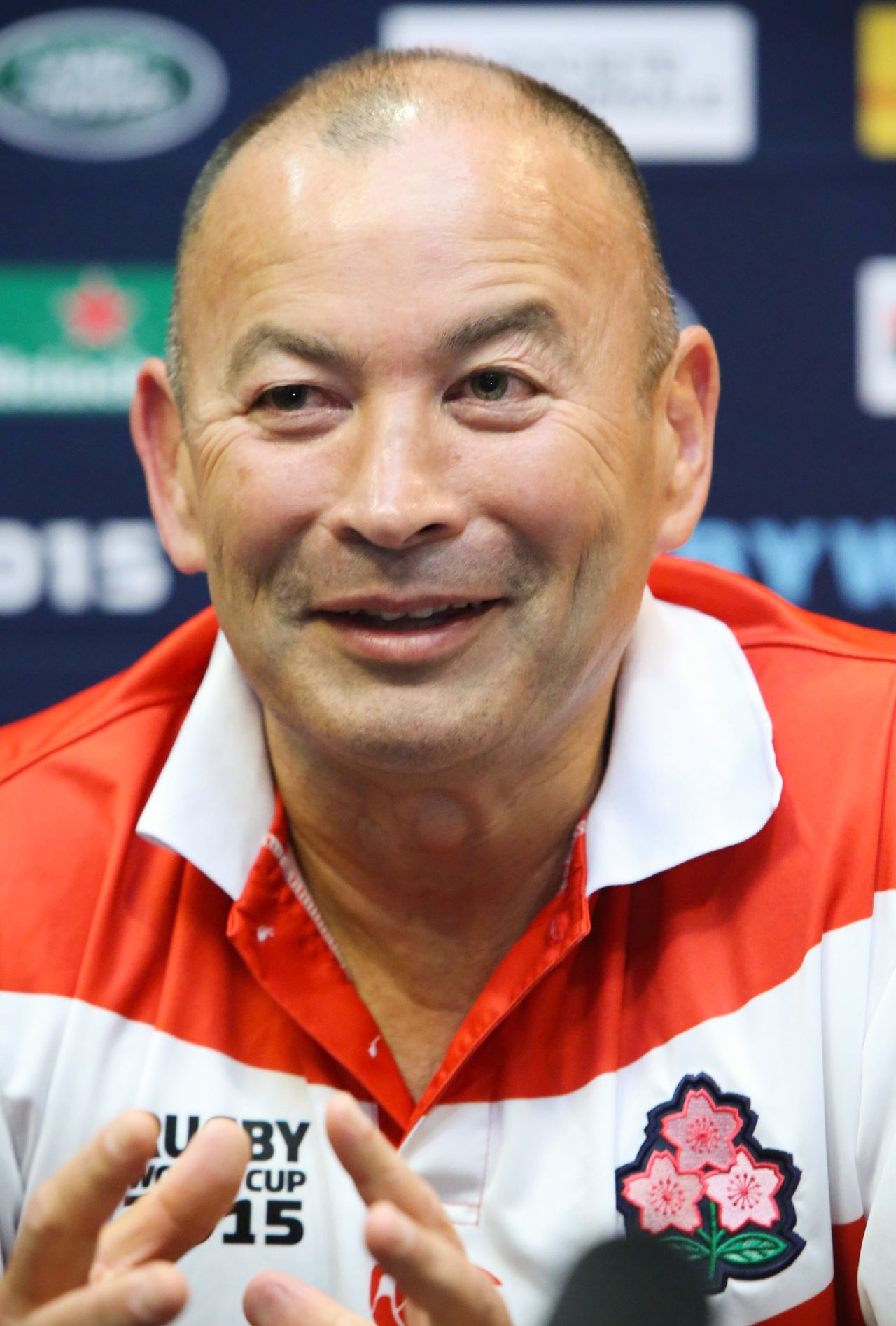 ラグビーW杯2015イングランド大会で、日本代表を率いたエディ・ジョーンズ　2015年9月17日、イギリス・ブライトン（時事）