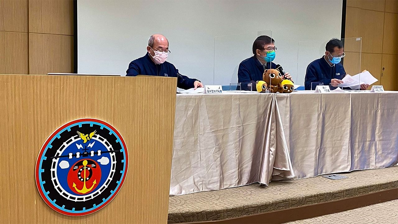 台湾交通部が開催した記者会見。会見では交通事故の現状分析などを紹介している、2022年1月26日、台湾台北(筆者撮影)