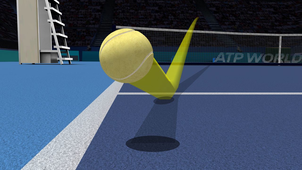 テニスのイン・アウト判定のイメージ図　提供ソニー