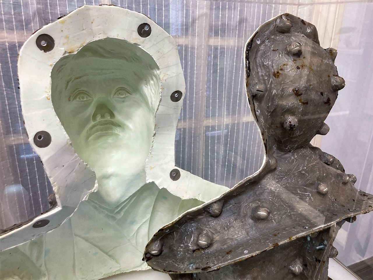 山本銅像の製作に使用された型(高雄市立美術館所蔵、筆者撮影)