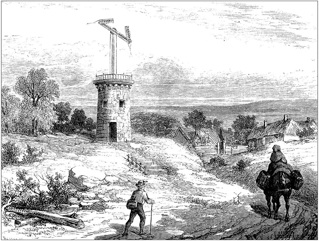 ヨーロッパで使われていた腕木通信(getty images)