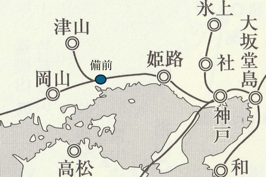 旗振り通信ルート西方面の拡大図