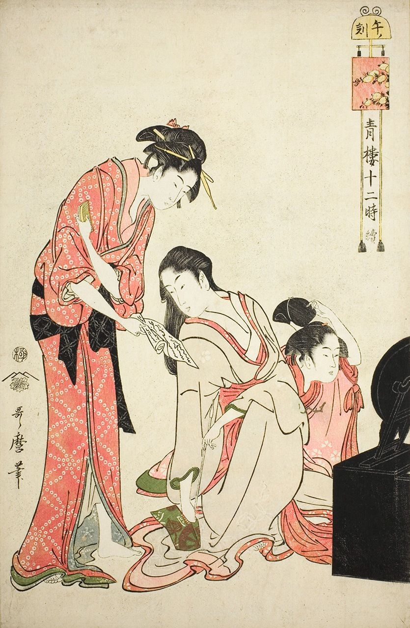 《青楼十二時 続 午の刻》大判錦絵 1794(寛政6)年頃 版元:蔦重(シカゴ美術館蔵)