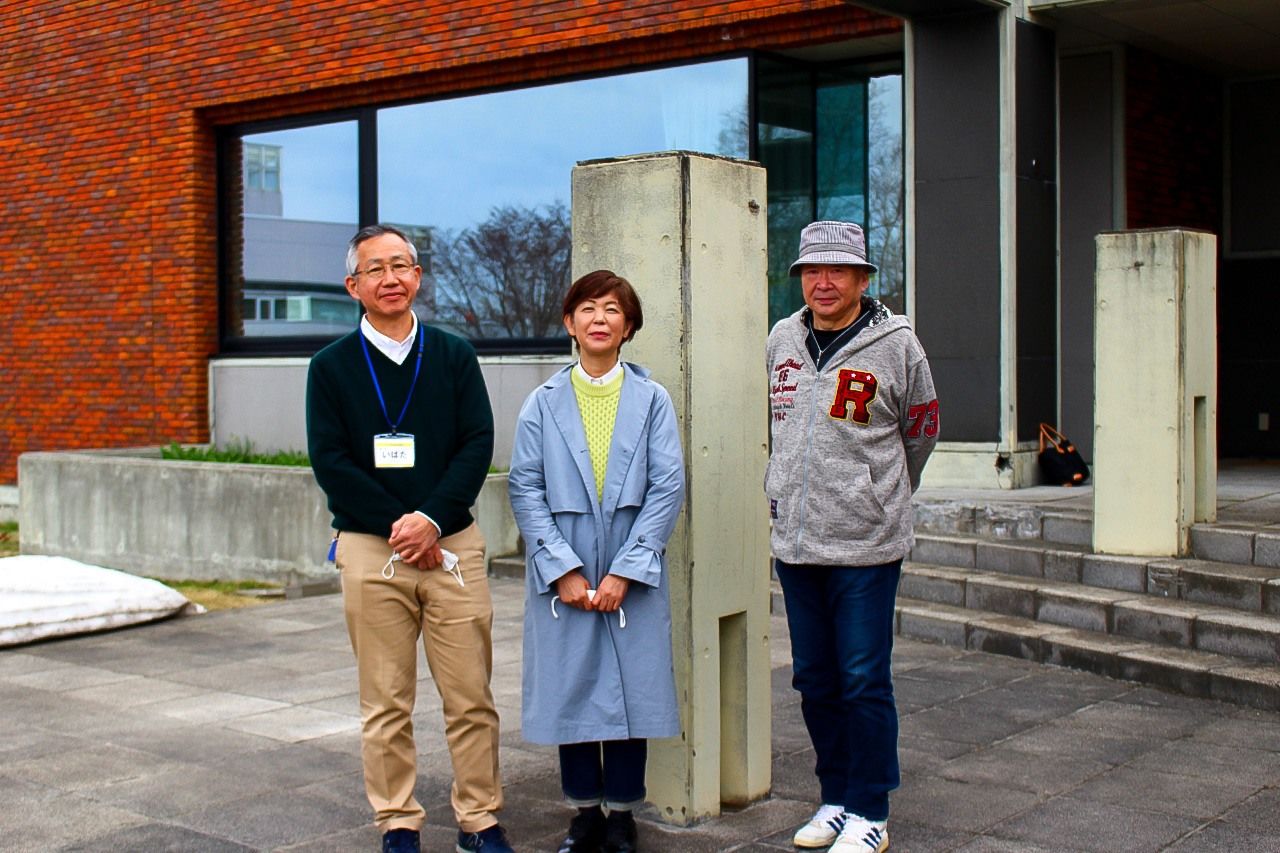 「留萌に呼び隊」のメンバー（左から伊端隆康さん、武良千春さん、半澤豊秀さん）ー