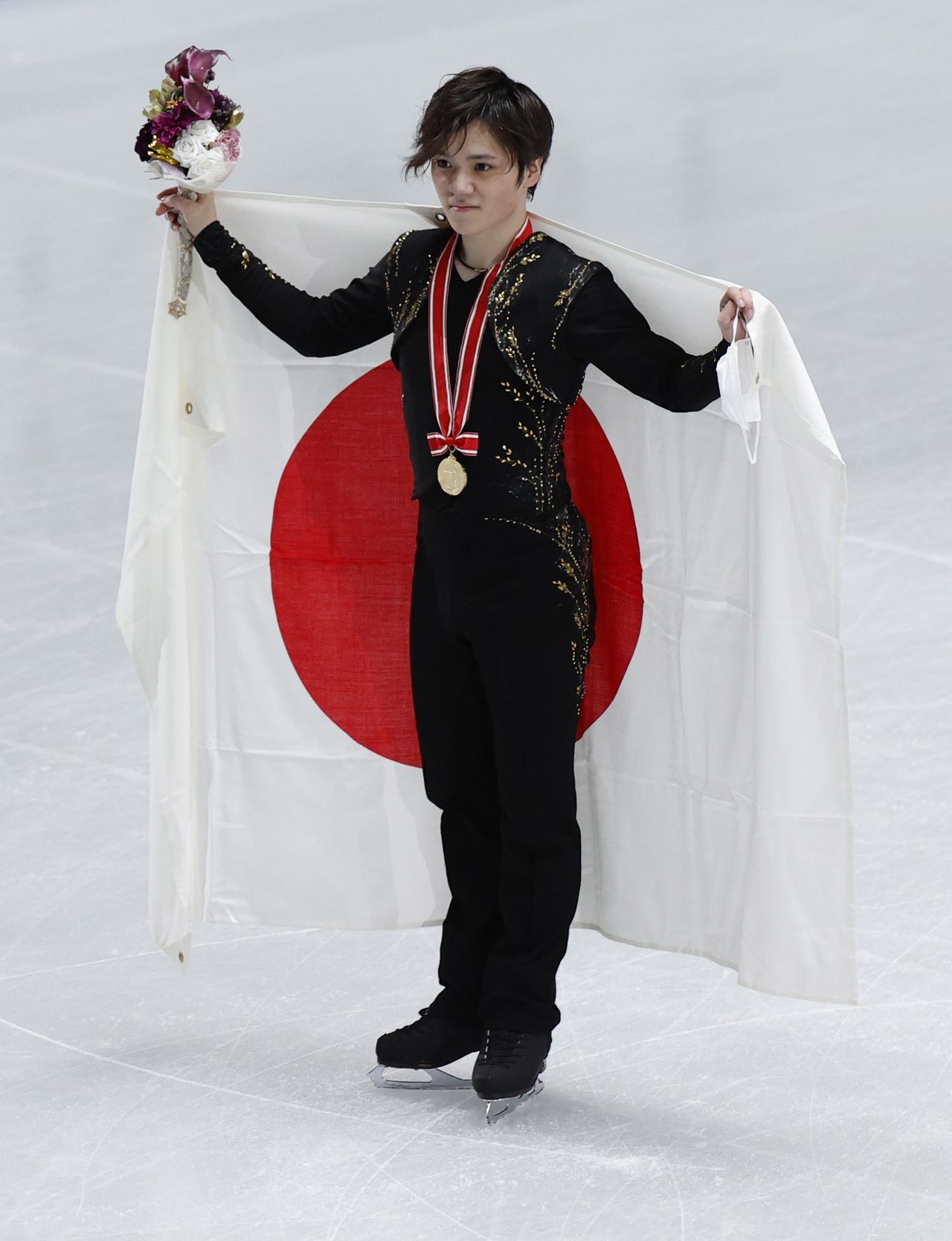 フィギュアスケートのグランプリ(GP)シリーズ第4戦、NHK杯は13日、東京の国立代々木競技場で競技を行い、男子は宇野昌磨が優勝した(2021年 ロイター)
