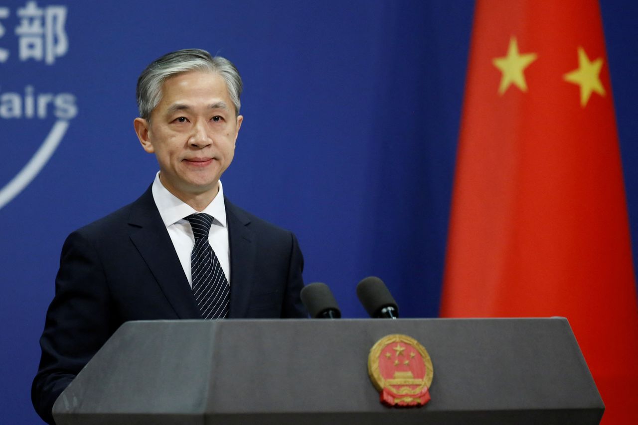 中国外務省の汪文斌報道官は7日、日米外務・防衛担当閣僚会合(2プラス2)の共同声明の内容を遺憾とし、両国に正式に抗議したと明らかにした。資料写真、2020年11月、北京(2022年 ロイター/Tingshu Wang)