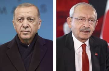 トルコのエルドアン大統領（左）、クルチダルオール氏（いずれもロイター＝共同）