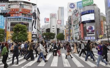 新型コロナウイルス感染症の法的位置付けが「5類」に移行した8日の東京・渋谷のスクランブル交差点
