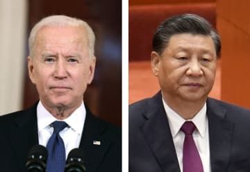 バイデン米大統領（左、ゲッティ＝共同）、中国の習近平国家主席