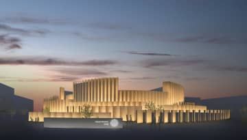 政府が2025年大阪・関西万博に出展するパビリオン「日本館」のイメージ（経産省提供）