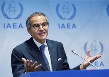 国際原子力機関（IAEA）のグロッシ事務局長＝11日、ウィーン（ロイター＝共同）