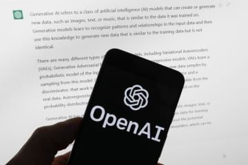 対話型の生成AI「チャットGPT」を開発した米オープンAIのロゴ（AP＝共同）