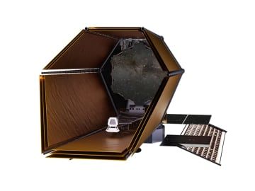 「HWO」のデザイン案(正面)(NASA’s Goddard Space Flight Center Conceptual Image Lab提供)