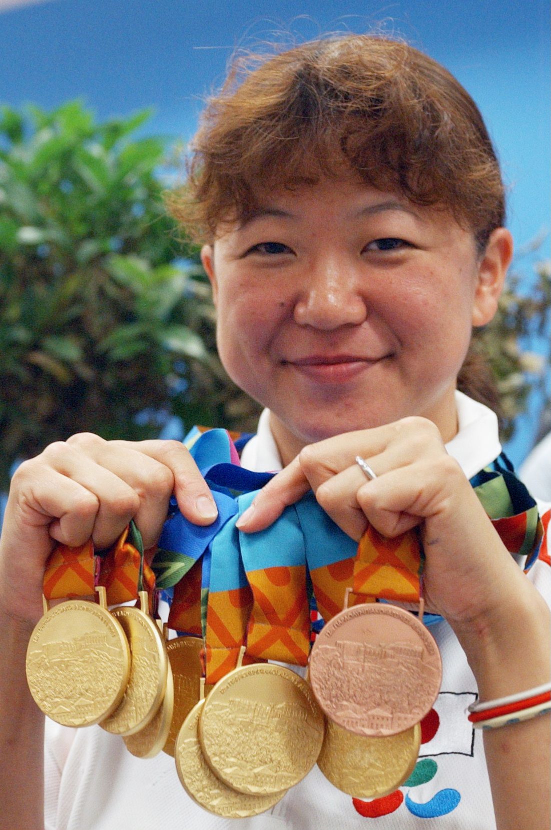 2004年のアテネ五輪では7個の金メダルと1個の銅メダルを獲得した(時事)