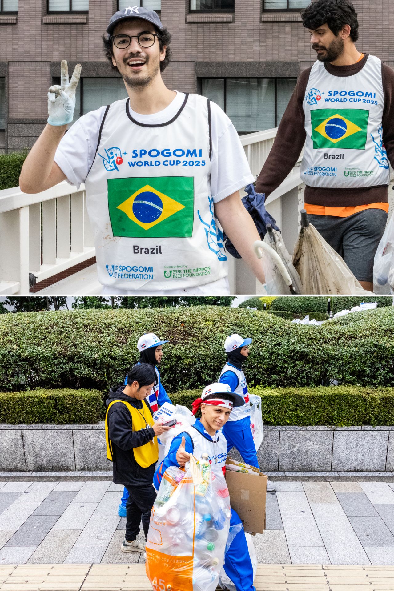 勝負の最中でもカメラに笑顔