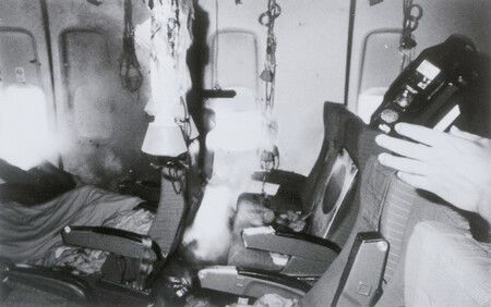 爆発が起きたフィリピン航空の機内=1994年12月