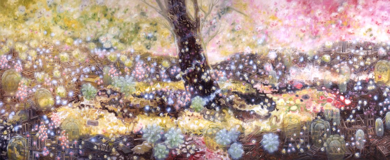 『フラワー・ガーデン』2004年 縦227センチ、横444センチ 広島市現代美術館所蔵