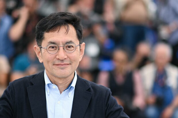 Miyazaki Gorō en el Festival Internacional de Cine de Cannes de 2024, cuando Studio Ghibli recibió la Palma de Oro Honorífica. (Marechal Aurore / Abaca / Kyodo Images)