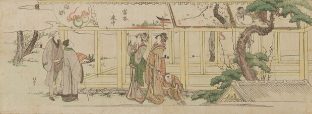 葛饰北斋笔下的19世纪江户的绘马堂。东京国立博物馆收藏,出处:Colbase