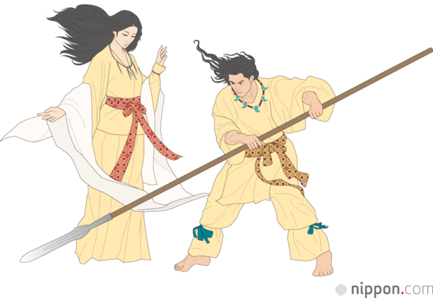 伊邪那歧（右）和伊邪那美（插图：Satō Tadashi）