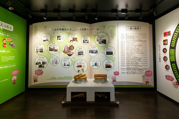 介绍一兰的历史以及研究、开发机制等的展板也值得一看