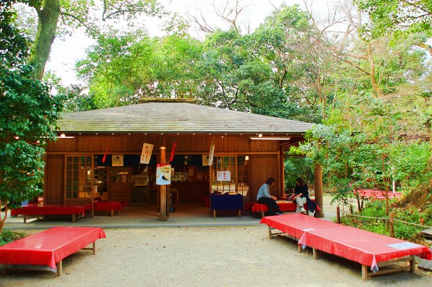 申饼与和豆茶可以外带，是很好的伴手礼