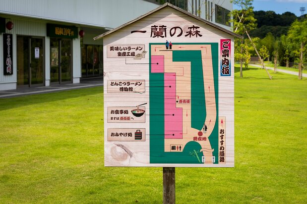 指示牌上有参观“推荐路线”