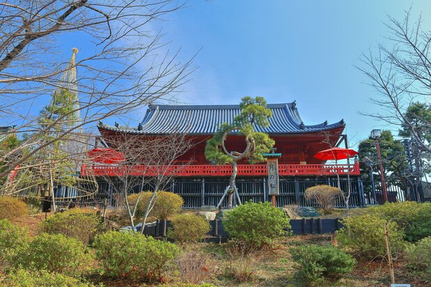 La plataforma del Kiyomizu Kannon-dō del templo Kan'eiji. (Pixta)
