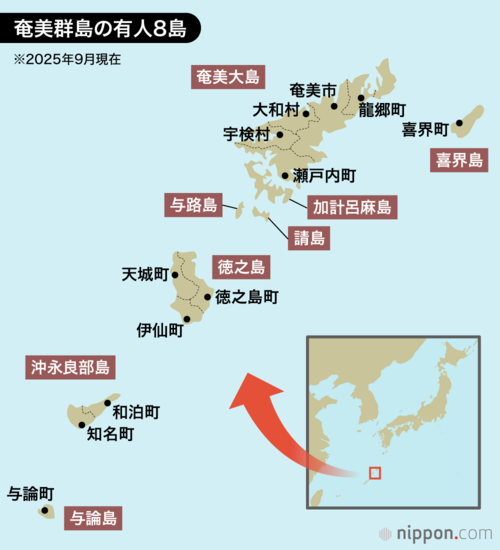 奄美群島の有人8島