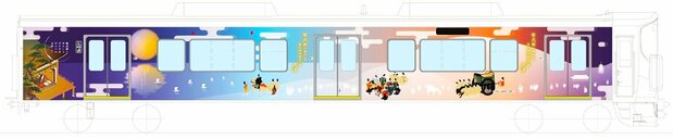 彩绘涂装列车的外观设计(示意图)(图片:大津市)