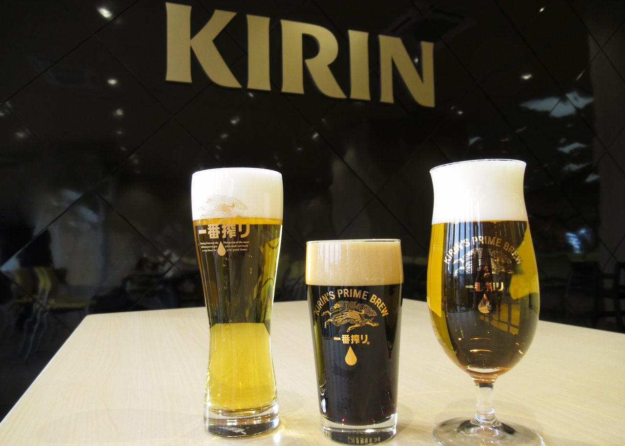 Ассортимент пива, доступный для дегустации (© Kirin Brewery Sendai)