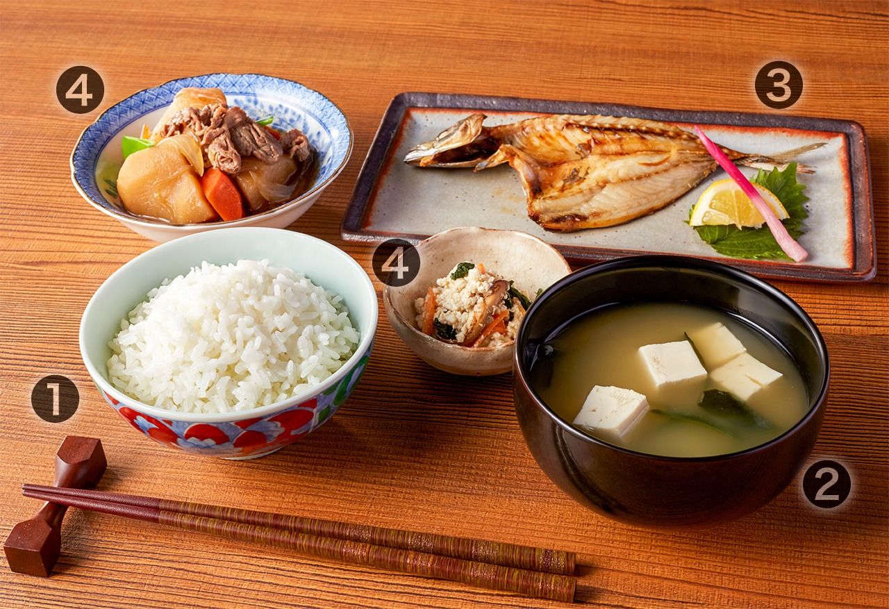 Расположение риса и гарниров (PIXTA)