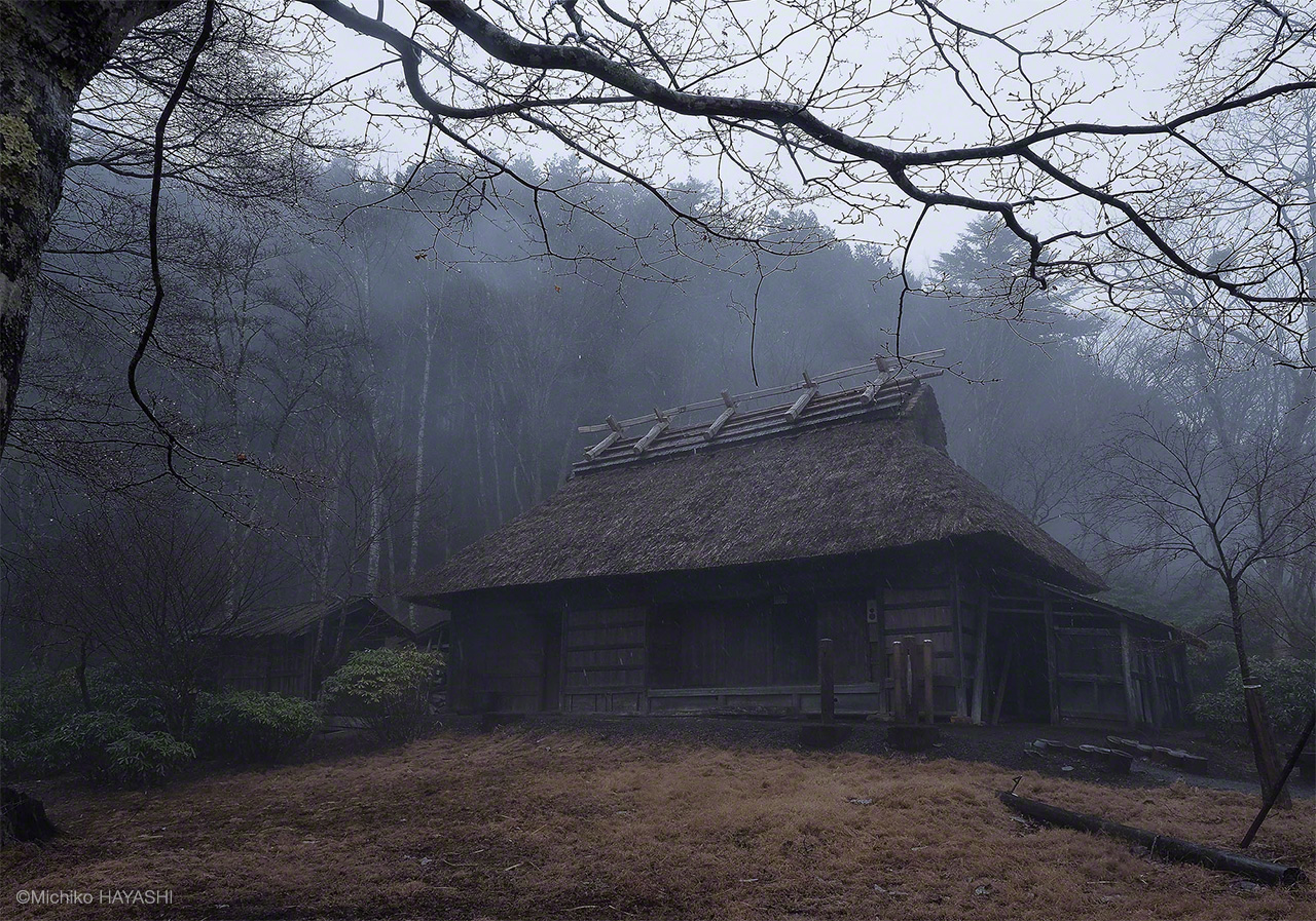 В горах, где расположено синтоистское святилище Мицуминэ, – месте, известном связанными с волками поверьями, сохранилась хижина, где жило семейство, которое трудилось в лесу на это святилище