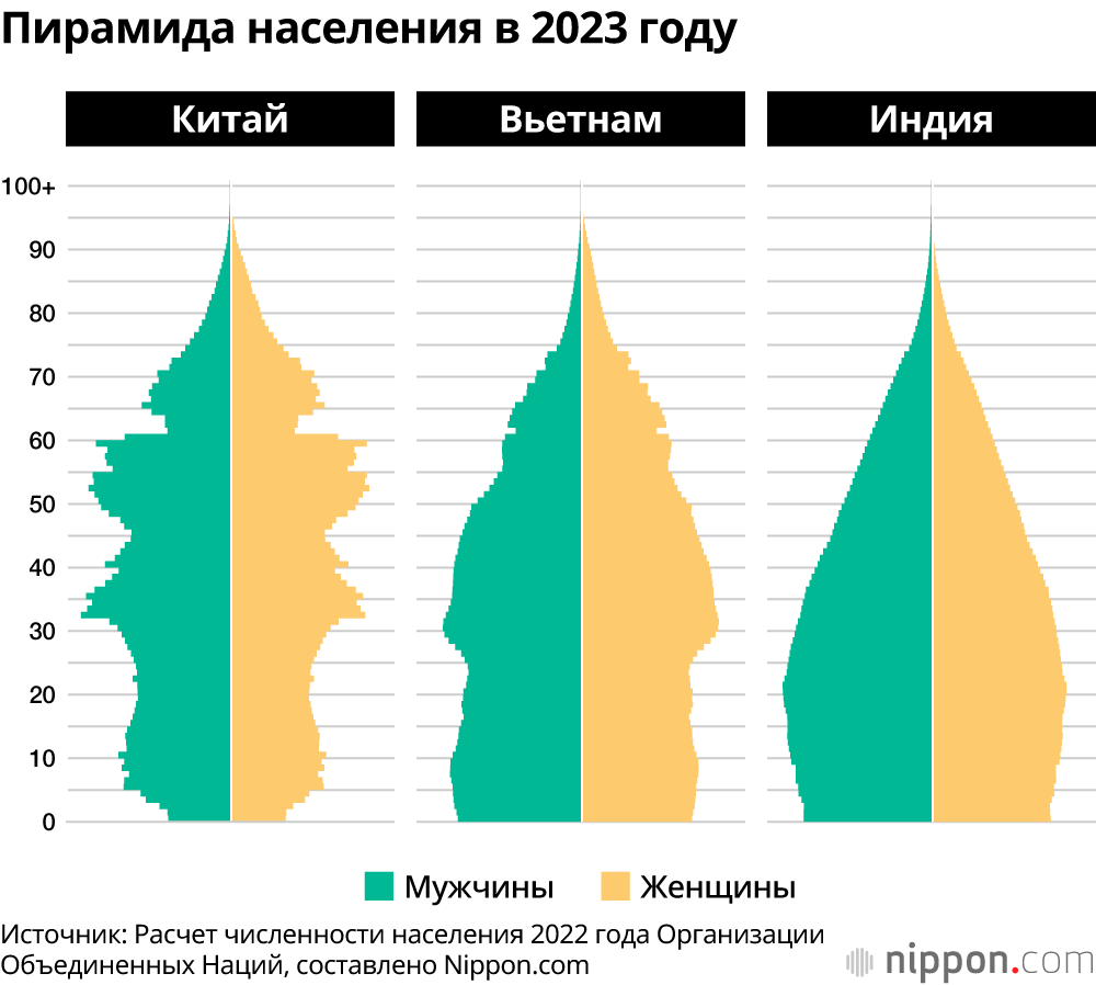 Пирамида населения в 2023 году