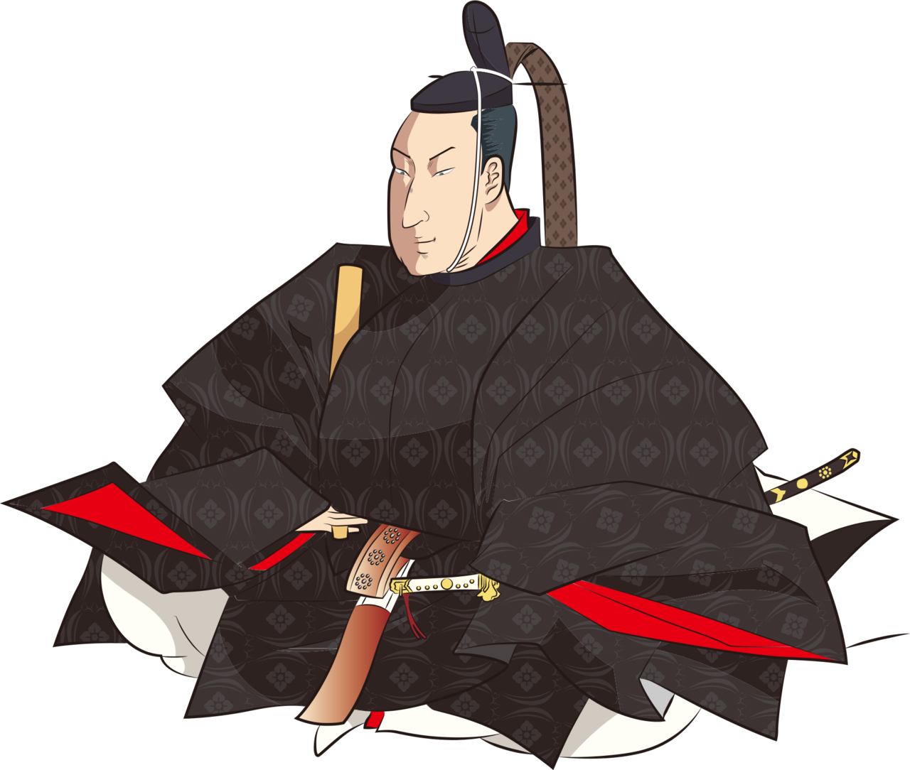 Про Цунаёси ходили слухи, что он совершенно не подходит к должности сёгуна; титул пришёл к нему случайно после того, как два его старших брата умерли один за другим (иллюстрация Сато Тадаси)