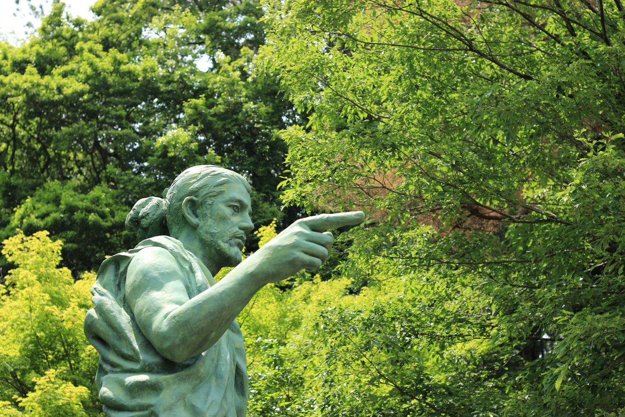 Бронзовая статуя Тикаудзи в парке Мацудайра-го в пос. Мацудайра, г. Тоёта, преф. Айти. Установлена в 1993 году (Pixta)