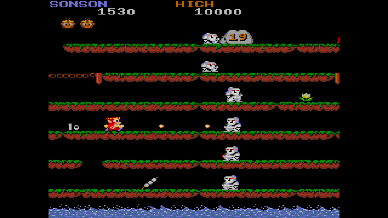 Сцена из игры SonSon (1984) (© Capcom)